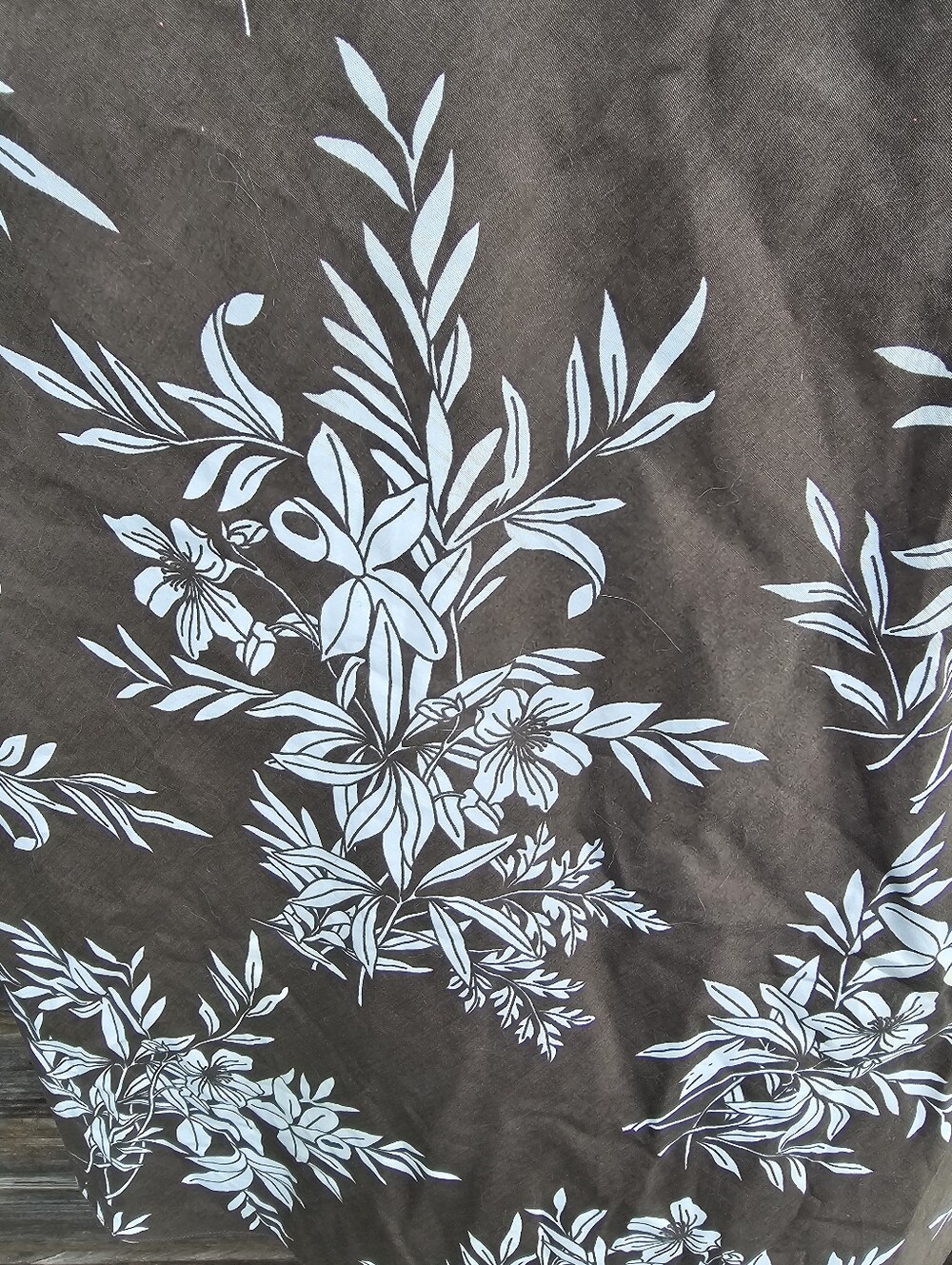 Ann Taylor Factory Brown & White Floral 100% Cotton Halter Dress Size 6 - Picture 2 of 5